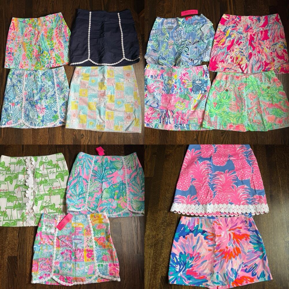 Lilly Pulitzer Huge Lot Of 13 Skirts Skorts Size 6 EUC NWT Grails Preppy